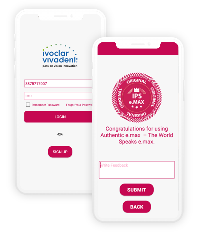 Ivoclar e.max Auth App