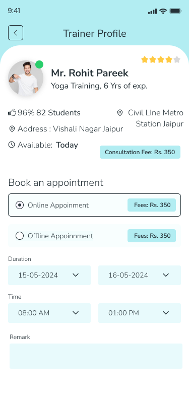 Yoga Customer App